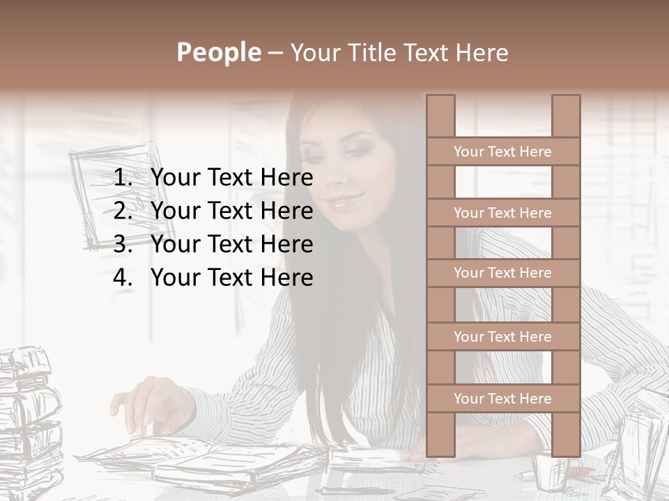 Female Indoors Businesswoman PowerPoint Template