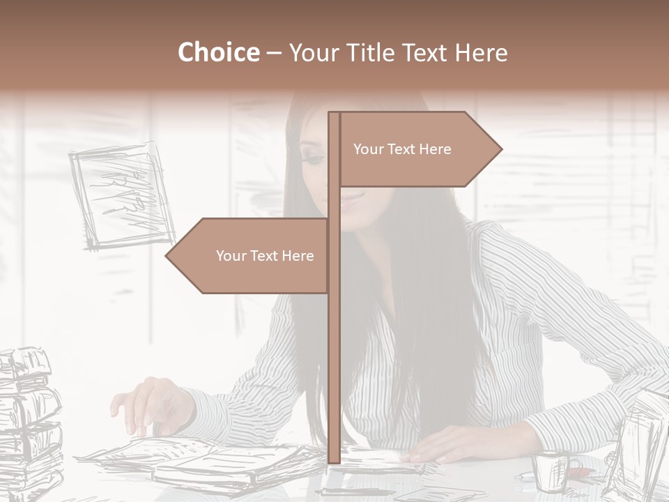 Female Indoors Businesswoman PowerPoint Template