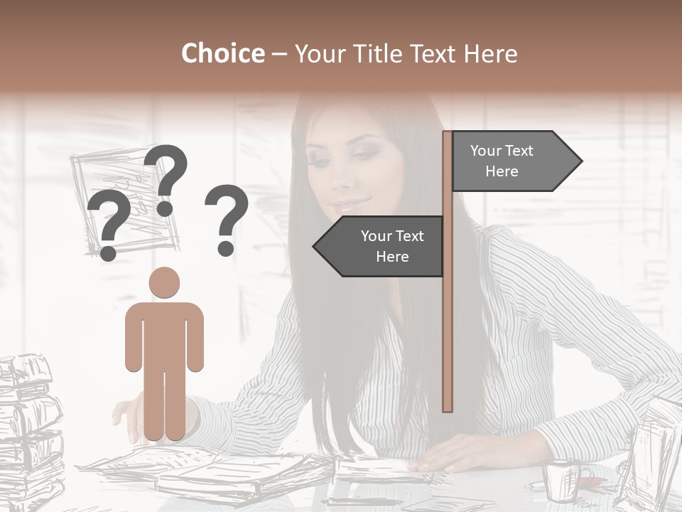 Female Indoors Businesswoman PowerPoint Template