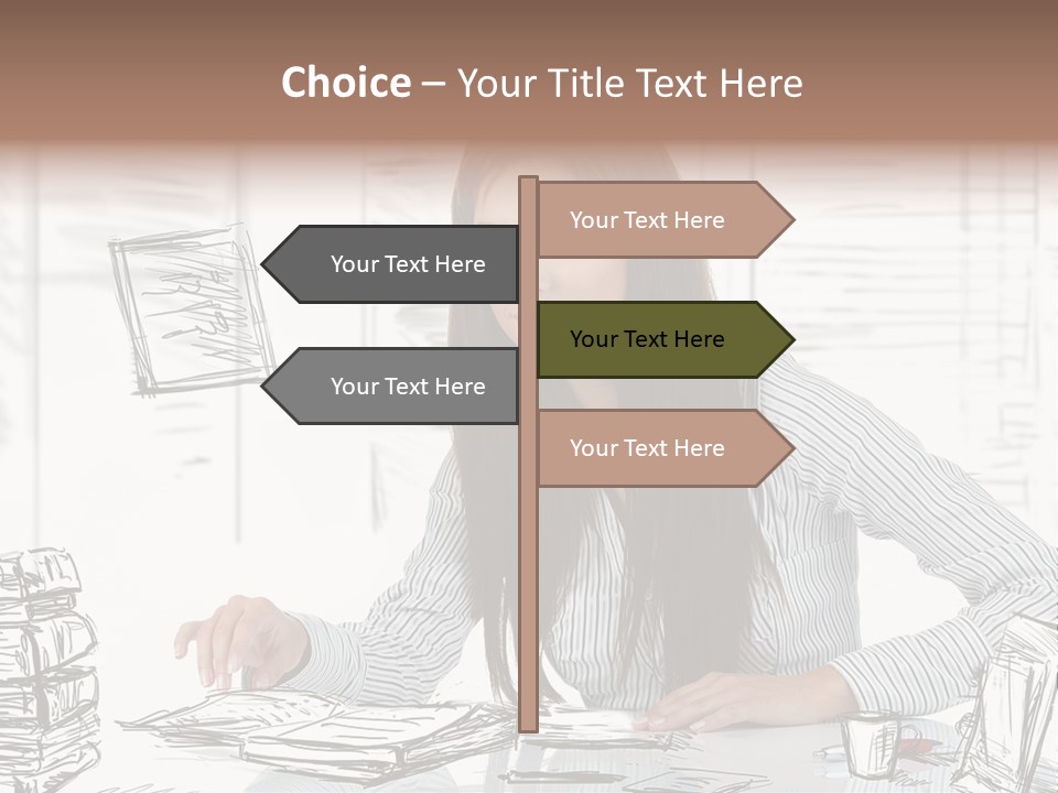 Female Indoors Businesswoman PowerPoint Template