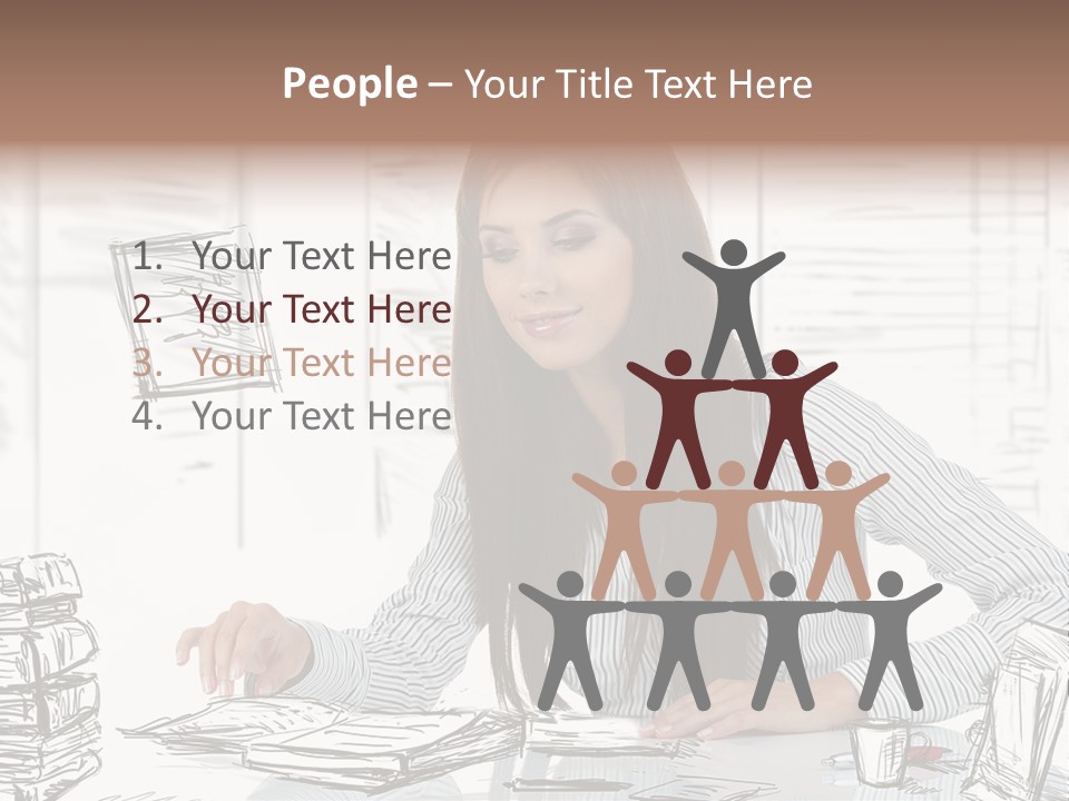 Female Indoors Businesswoman PowerPoint Template