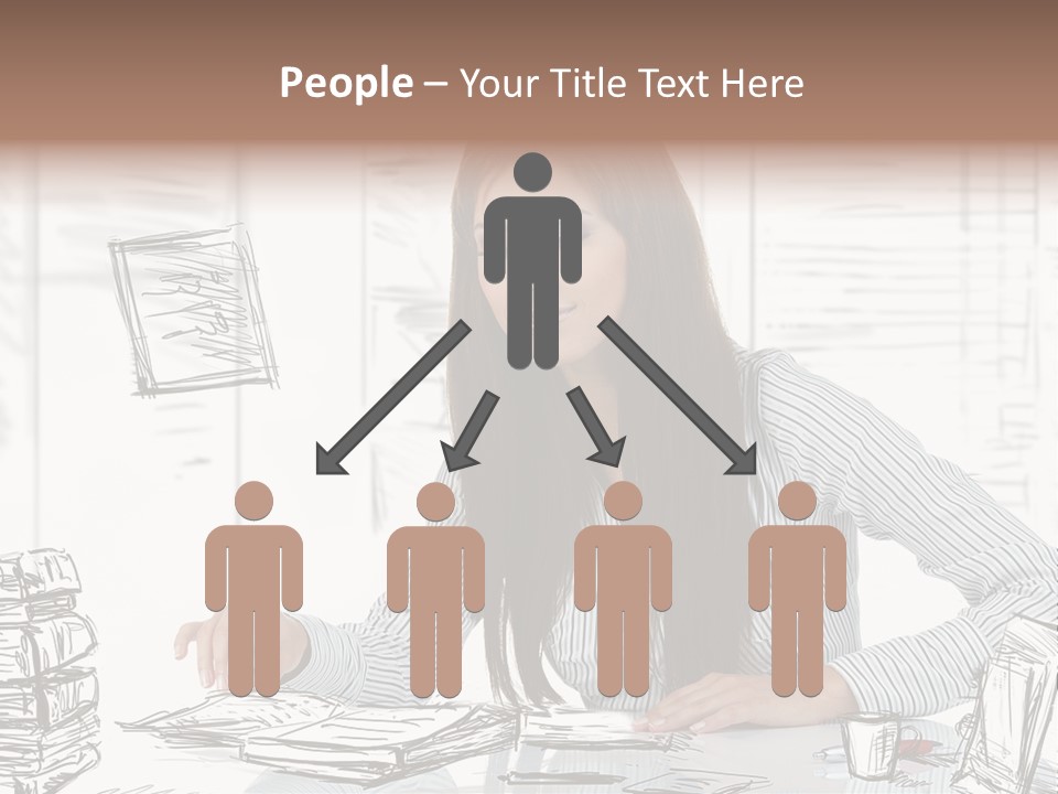 Female Indoors Businesswoman PowerPoint Template