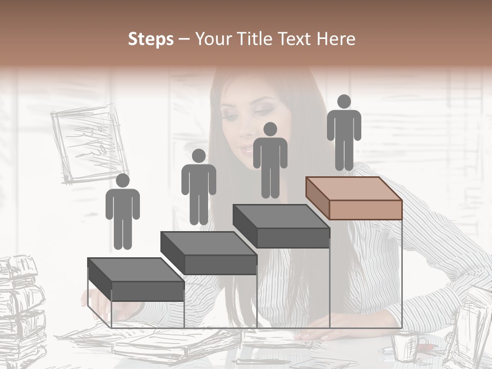 Female Indoors Businesswoman PowerPoint Template