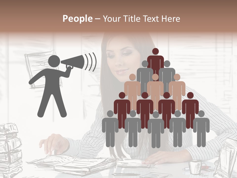 Female Indoors Businesswoman PowerPoint Template