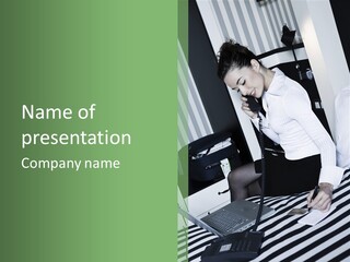 Indoors Write Sit PowerPoint Template