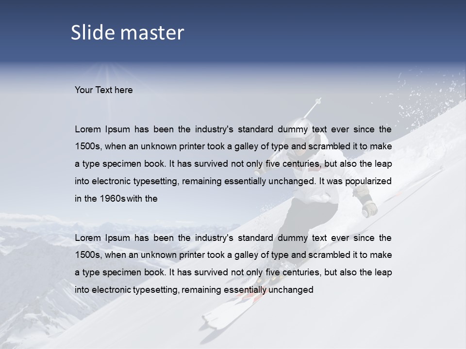 Skiing Schweiz Helmet PowerPoint Template