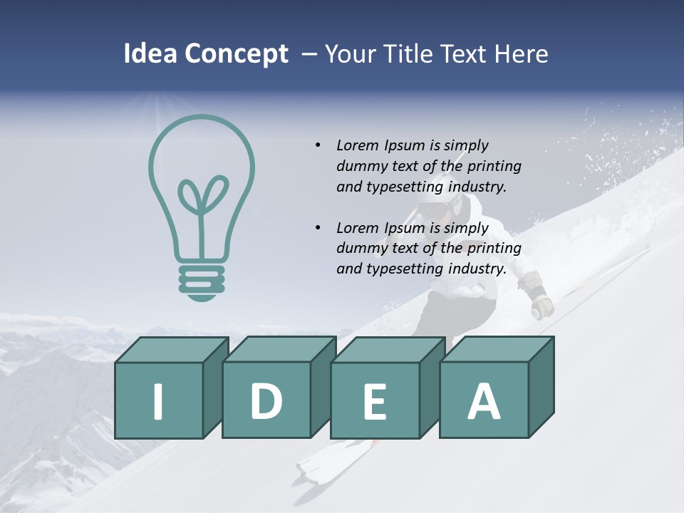 Skiing Schweiz Helmet PowerPoint Template