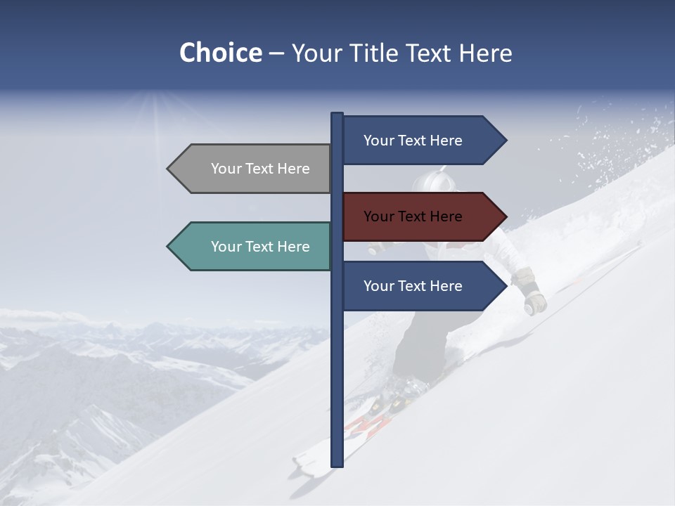 Skiing Schweiz Helmet PowerPoint Template