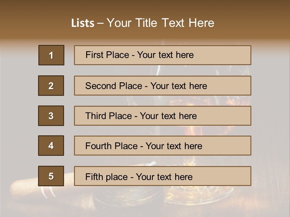 Whiskey And Cigar PowerPoint Template