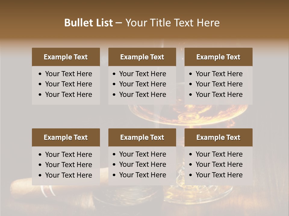 Whiskey And Cigar PowerPoint Template