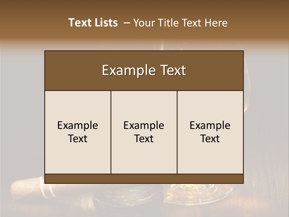 Whiskey And Cigar PowerPoint Template