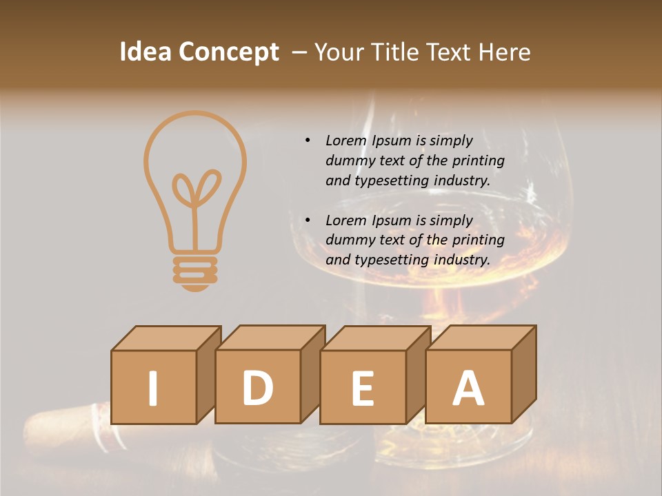 Whiskey And Cigar PowerPoint Template