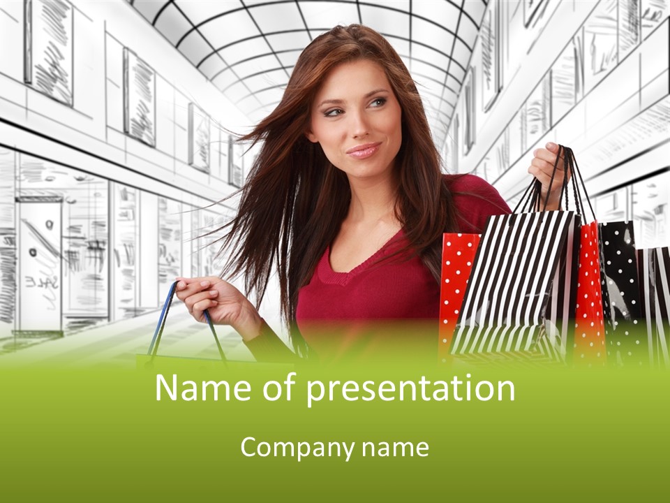 Purchase Bags Smiley PowerPoint Template