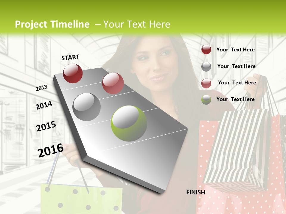 Purchase Bags Smiley PowerPoint Template