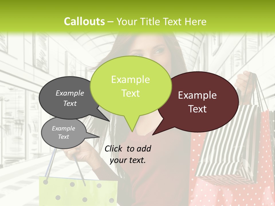 Purchase Bags Smiley PowerPoint Template