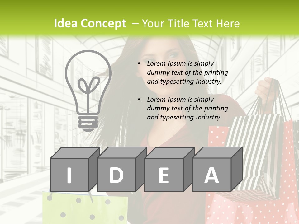 Purchase Bags Smiley PowerPoint Template