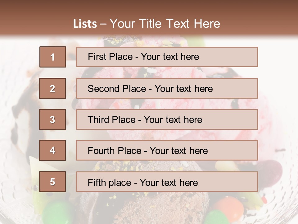 Ingredient Kiwi Dessert PowerPoint Template