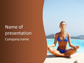 Wellness Stretch Woman PowerPoint Template