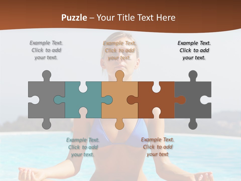 Wellness Stretch Woman PowerPoint Template