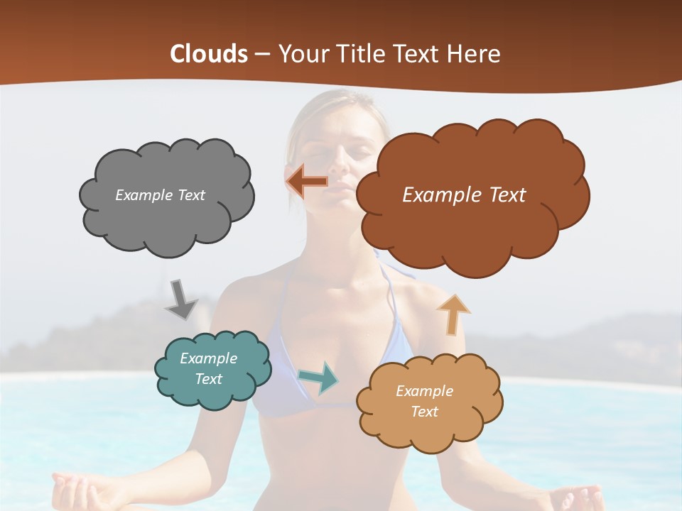 Wellness Stretch Woman PowerPoint Template