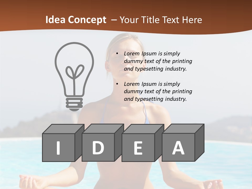 Wellness Stretch Woman PowerPoint Template