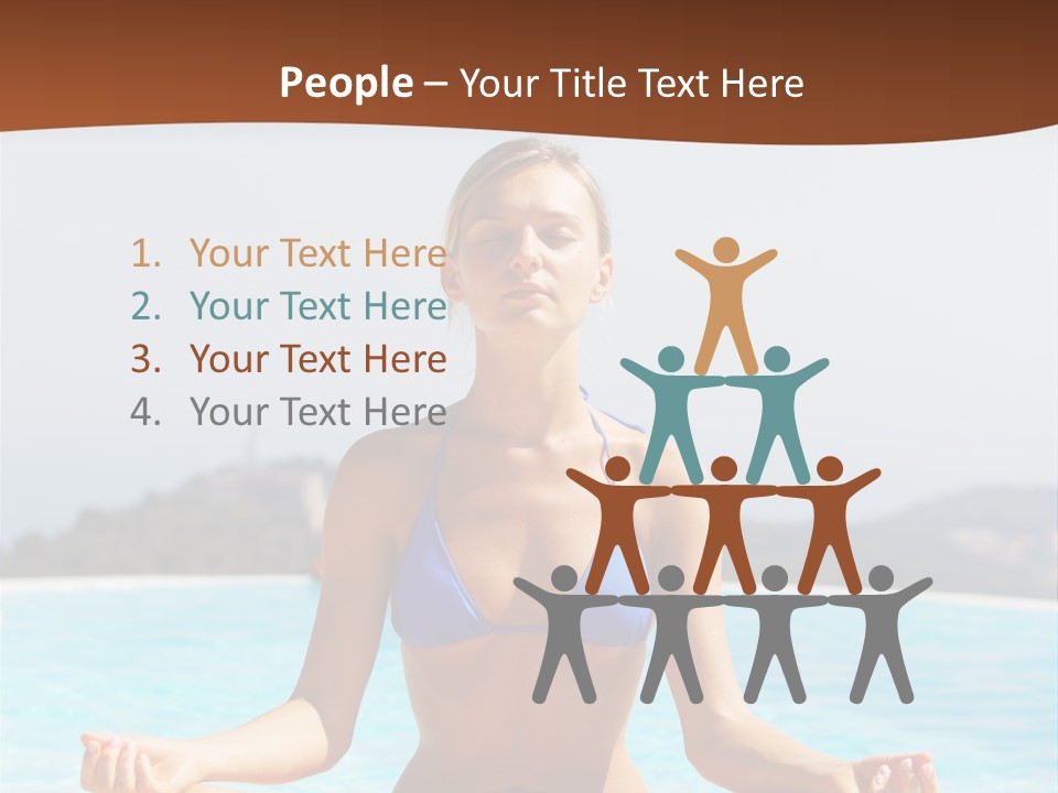 Wellness Stretch Woman PowerPoint Template