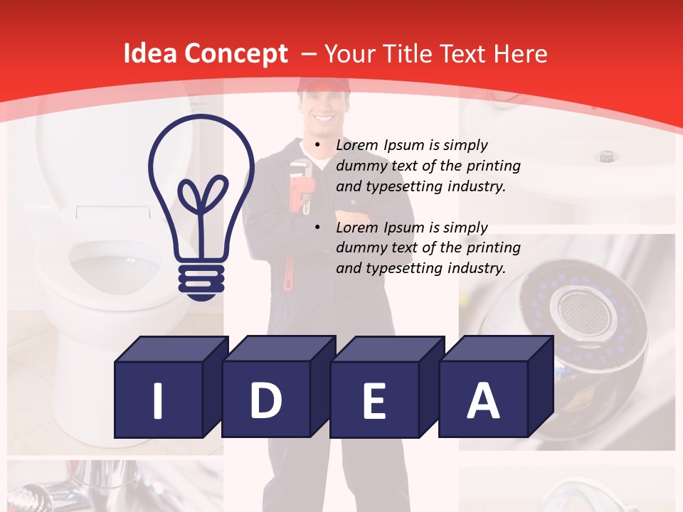 Drain Repairman Equipment PowerPoint Template