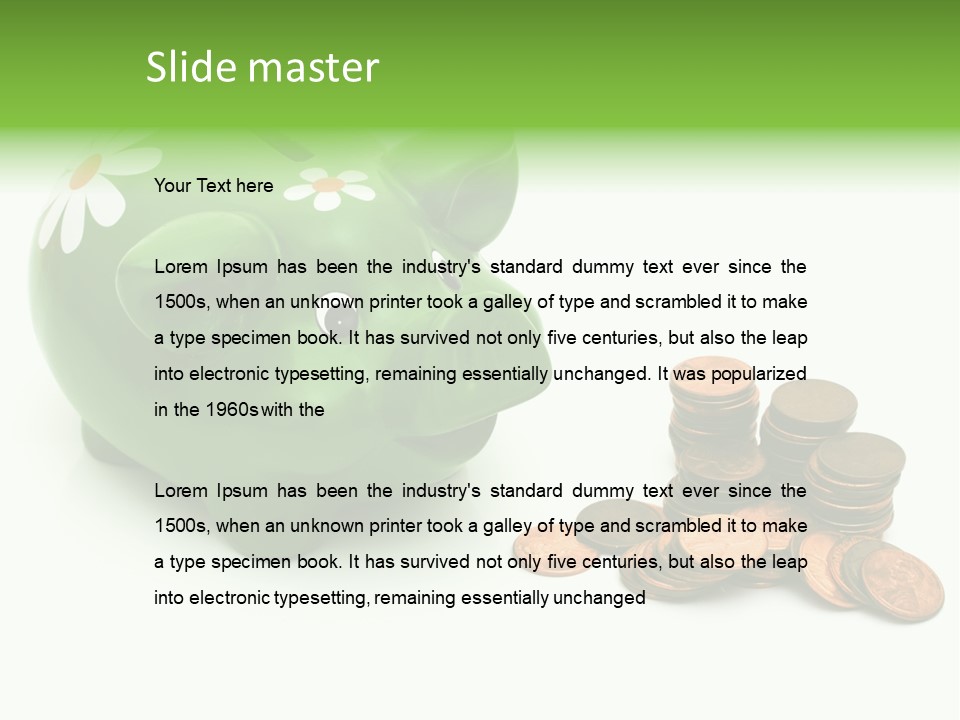 Green Save Savings PowerPoint Template