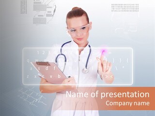 Associate Woman Closeup PowerPoint Template