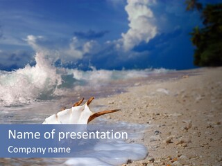 Oceanscape Palm Island PowerPoint Template