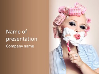 Hairy Female Beard PowerPoint Template