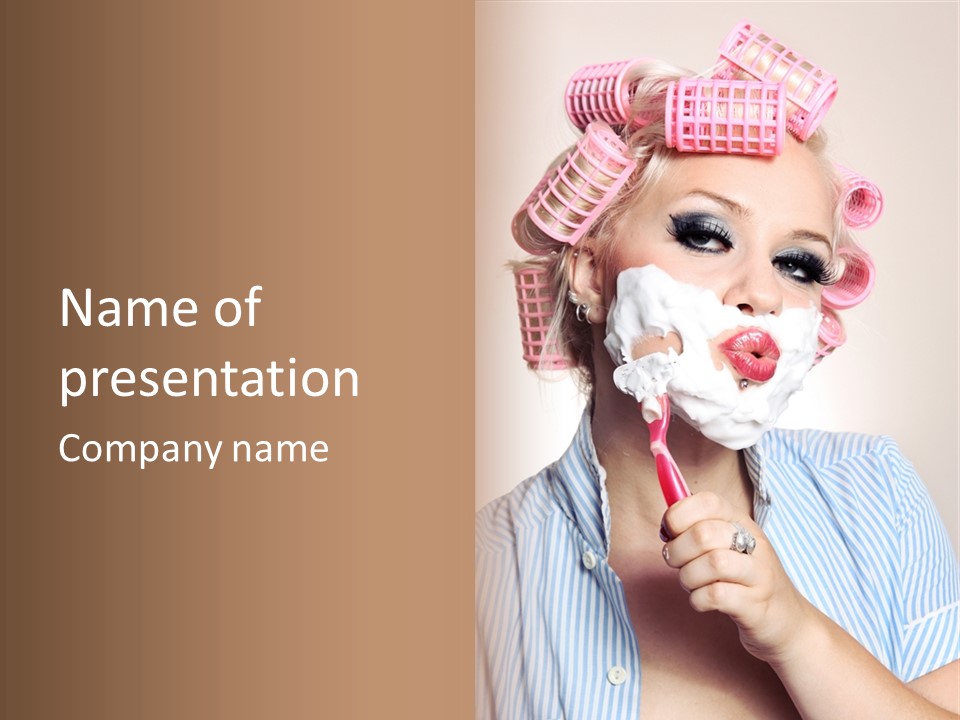 Hairy Female Beard PowerPoint Template