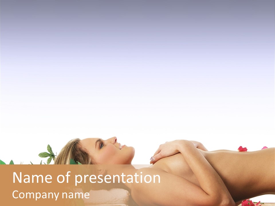 Blond Relaxing Body PowerPoint Template