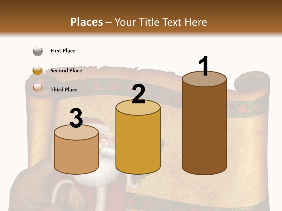 Gold Frame Santa PowerPoint Template