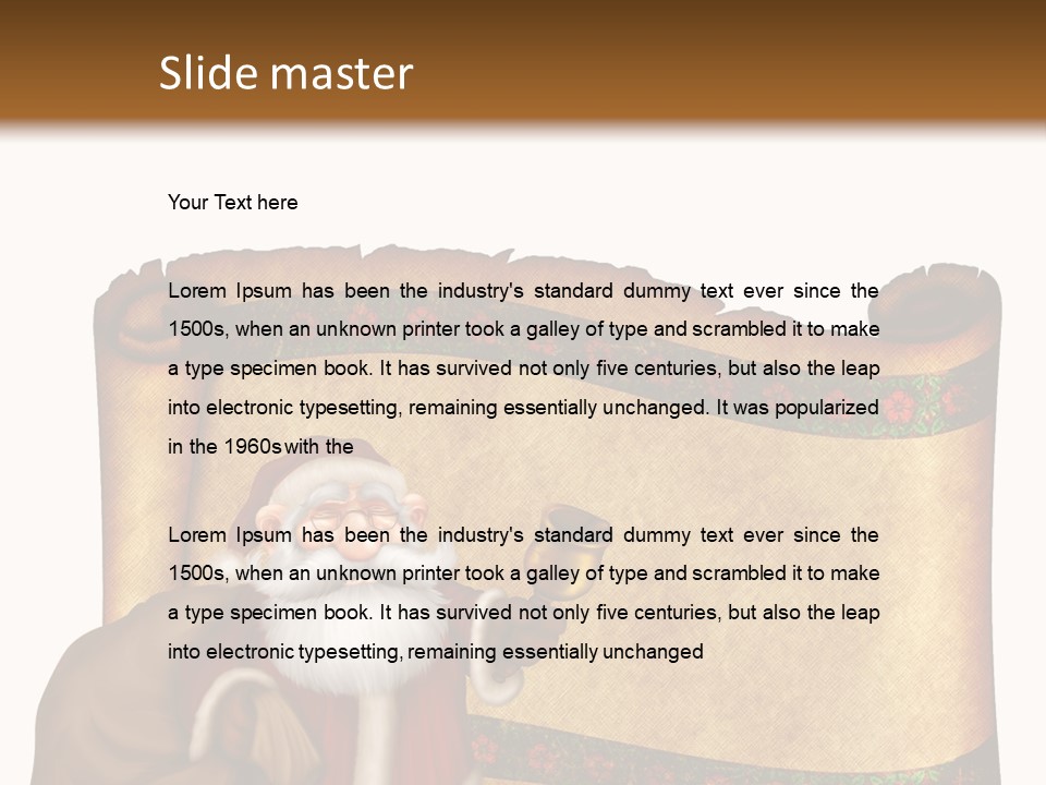 Gold Frame Santa PowerPoint Template