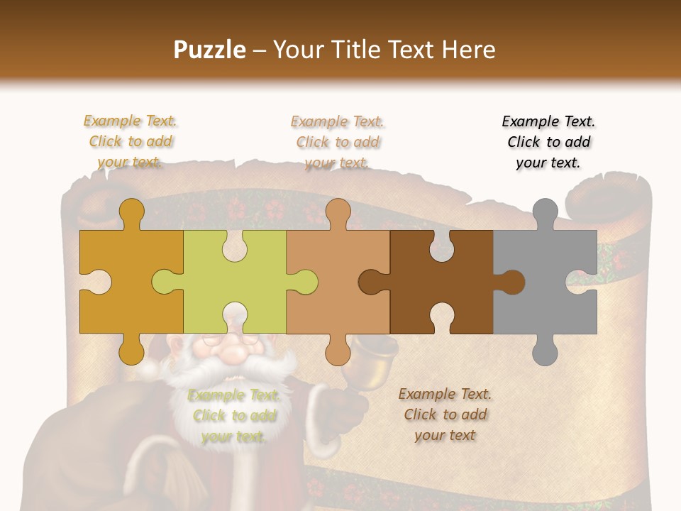 Gold Frame Santa PowerPoint Template