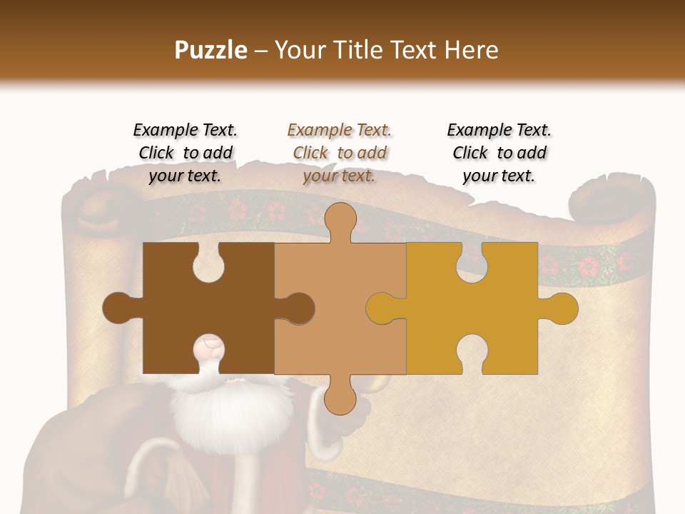 Gold Frame Santa PowerPoint Template