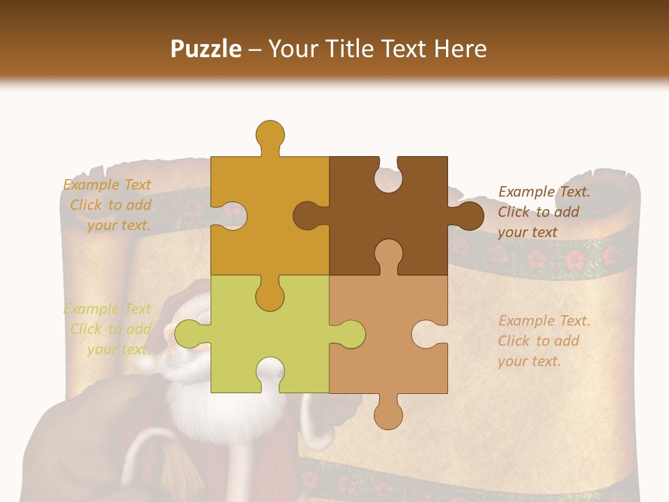 Gold Frame Santa PowerPoint Template