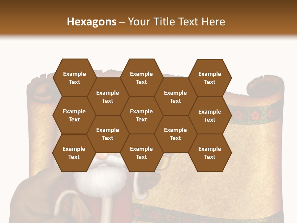 Gold Frame Santa PowerPoint Template