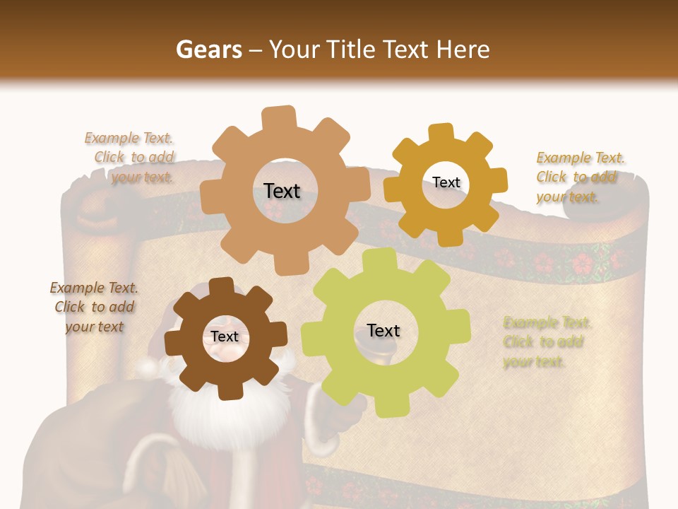 Gold Frame Santa PowerPoint Template