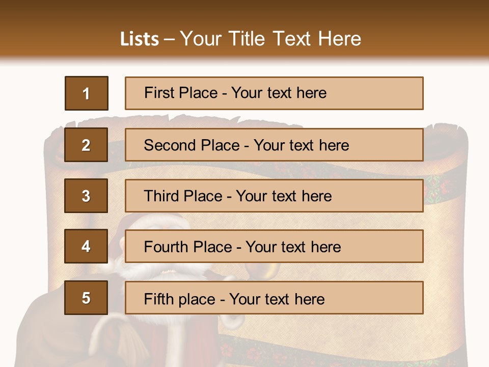 Gold Frame Santa PowerPoint Template