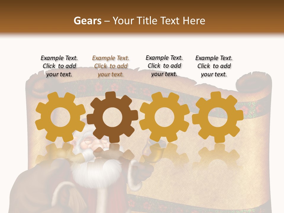 Gold Frame Santa PowerPoint Template