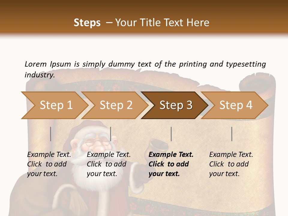 Gold Frame Santa PowerPoint Template