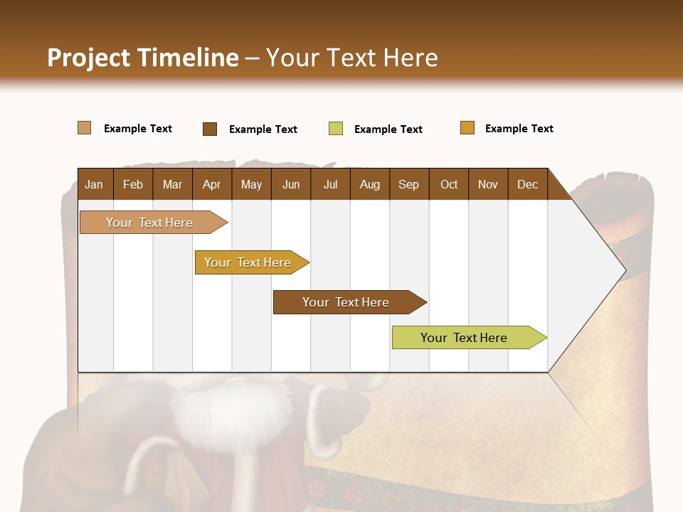 Gold Frame Santa PowerPoint Template