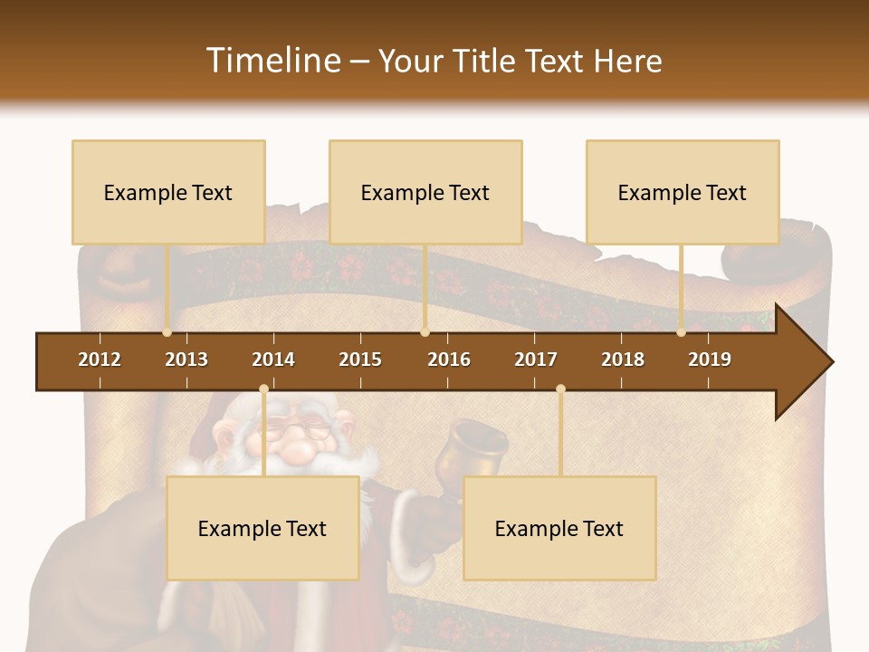 Gold Frame Santa PowerPoint Template