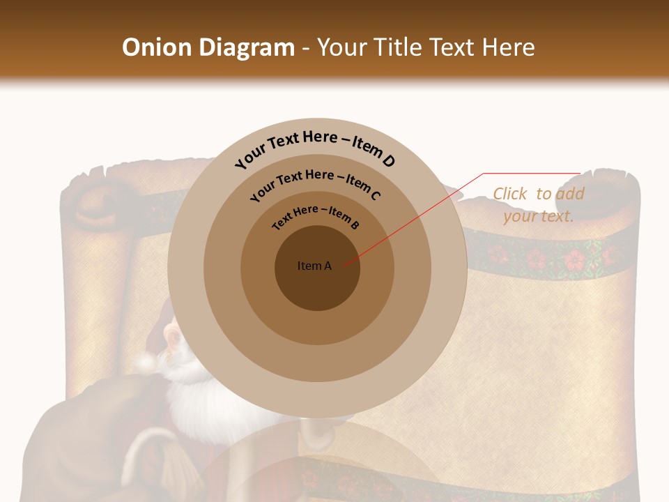 Gold Frame Santa PowerPoint Template