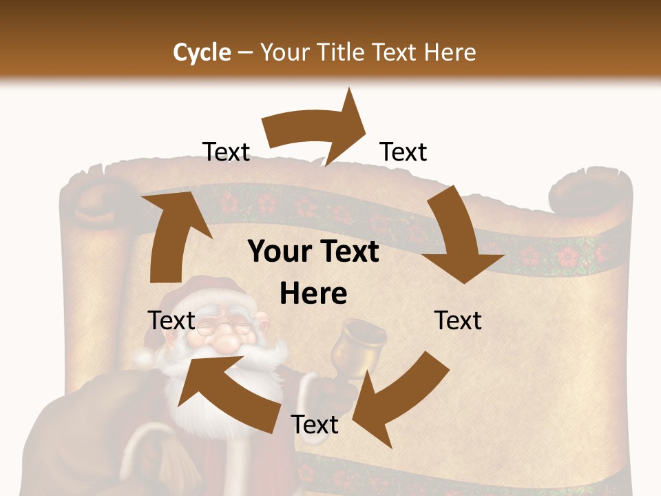 Gold Frame Santa PowerPoint Template