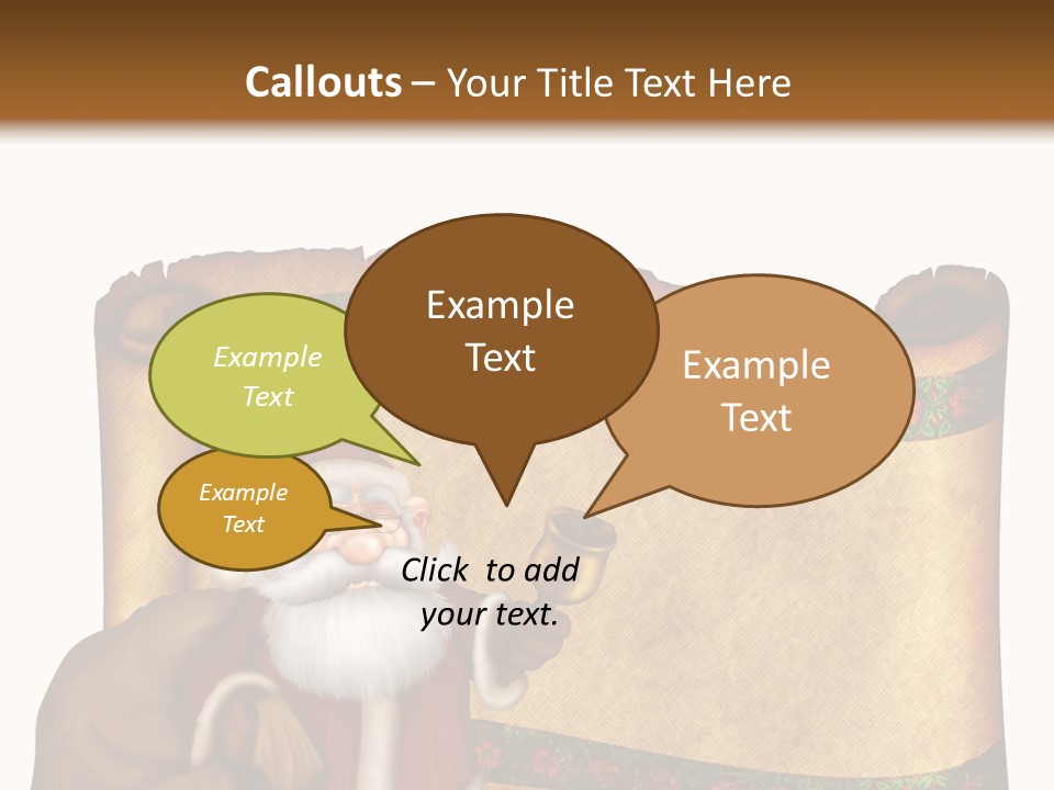 Gold Frame Santa PowerPoint Template