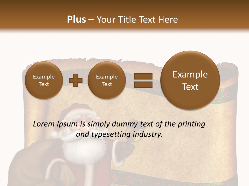 Gold Frame Santa PowerPoint Template