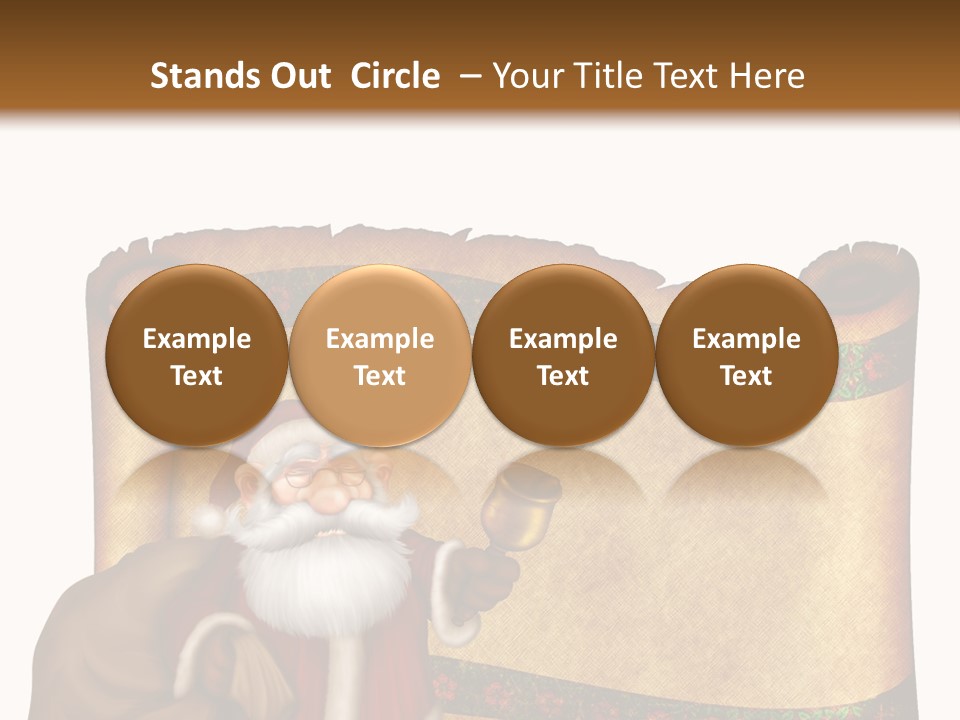 Gold Frame Santa PowerPoint Template